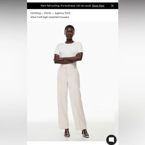 Aritzia Babaton Agency Pant Matte Pearl Size 4 Reg